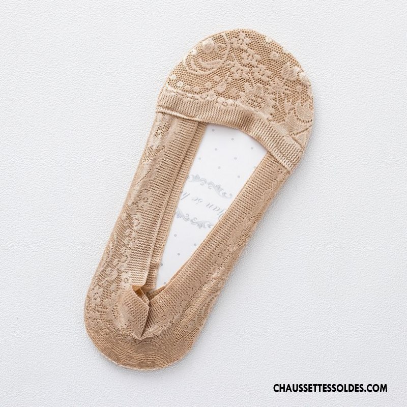 Bas Bas De Soie Femme Chaussette Basse Coupée Été Créatif Nouvelles Arrivées Invisible Dentelle Rose Clair