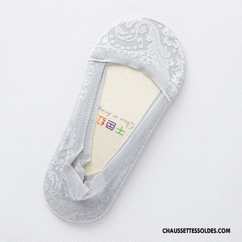 Bas Bas De Soie Femme Chaussette Basse Coupée Été Créatif Nouvelles Arrivées Invisible Dentelle Rose Clair