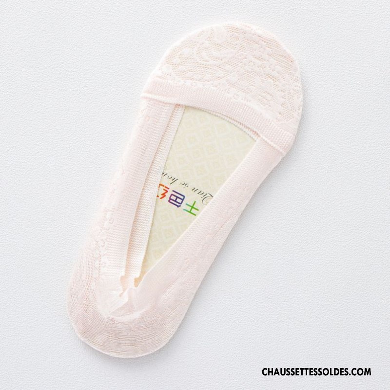 Bas Bas De Soie Femme Chaussette Basse Coupée Été Créatif Nouvelles Arrivées Invisible Dentelle Rose Clair