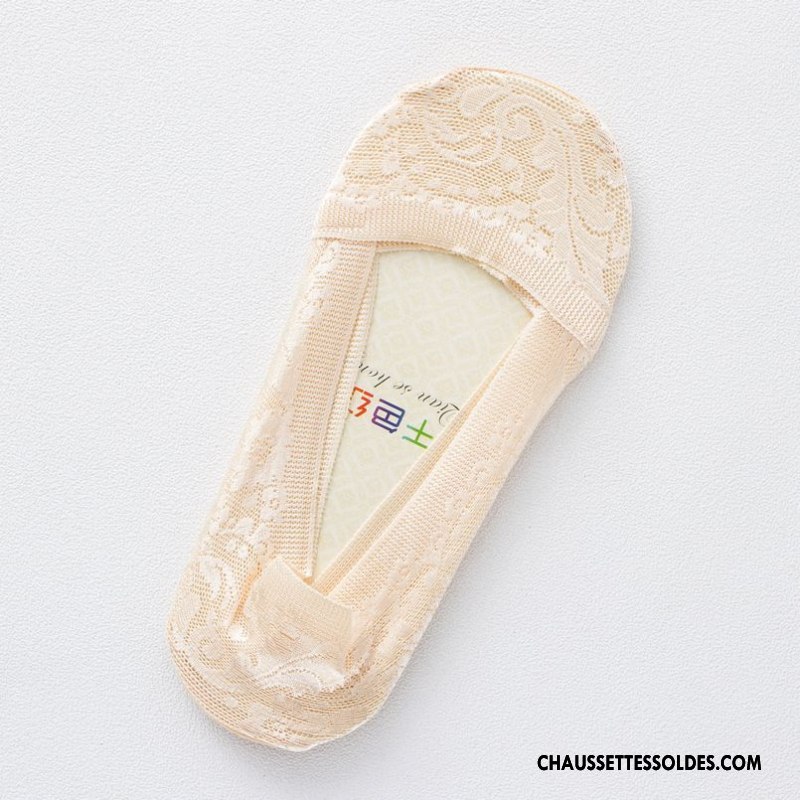 Bas Bas De Soie Femme Chaussette Basse Coupée Été Créatif Nouvelles Arrivées Invisible Dentelle Rose Clair