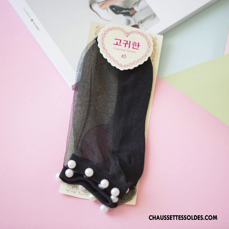 Bas Bas De Soie Femme Chaussette Chaussette De Noël Dame Nouvelles Arrivées Perle Chaussette Courte Jaune
