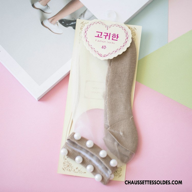 Bas Bas De Soie Femme Chaussette Chaussette De Noël Dame Nouvelles Arrivées Perle Chaussette Courte Jaune