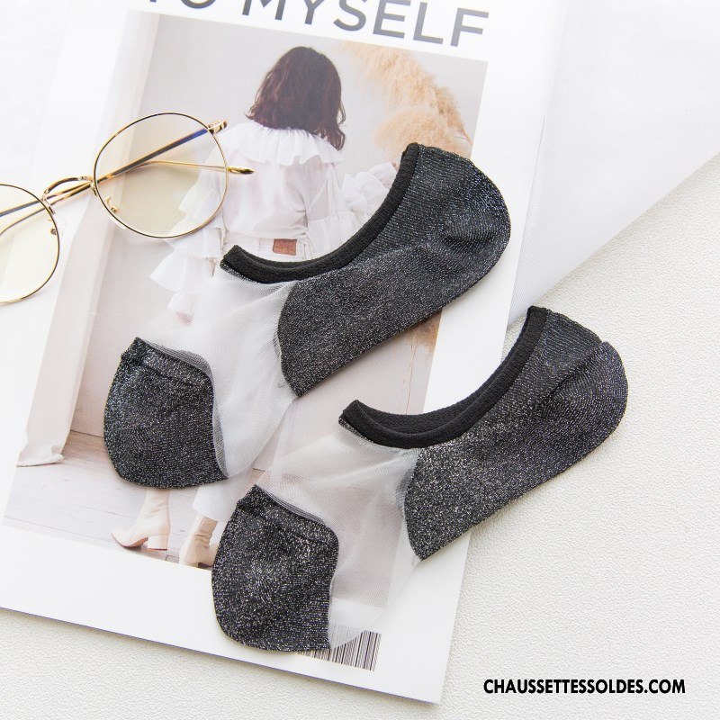 Bas Bas De Soie Femme Chaussette Chaussette De Noël Respirant Nouvelles Arrivées Chaussette Basse Coupée Or Argent