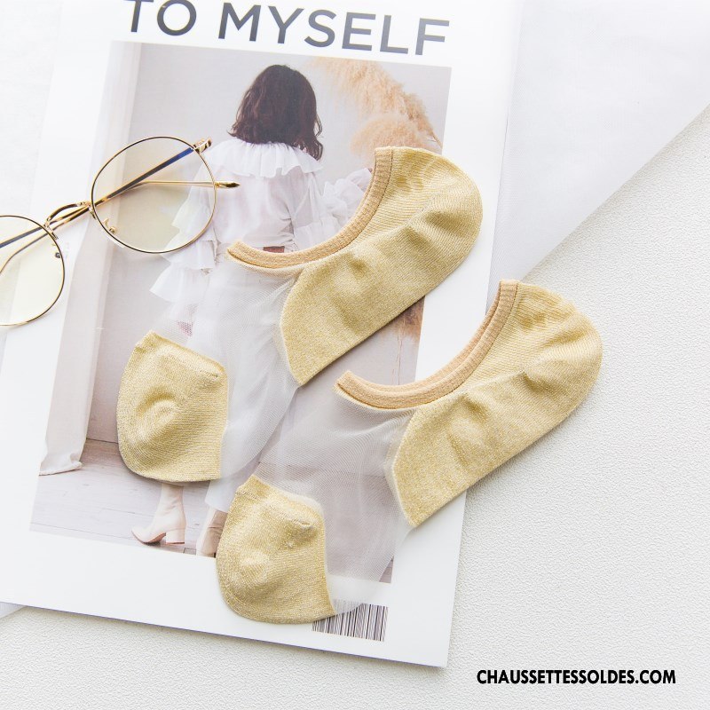 Bas Bas De Soie Femme Chaussette Chaussette De Noël Respirant Nouvelles Arrivées Chaussette Basse Coupée Or Argent