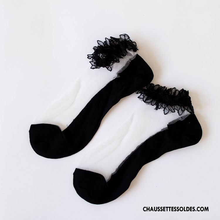 Bas Bas De Soie Femme Chaussette Chaussette De Noël Transparent Gros L'automne Printemps Blanc