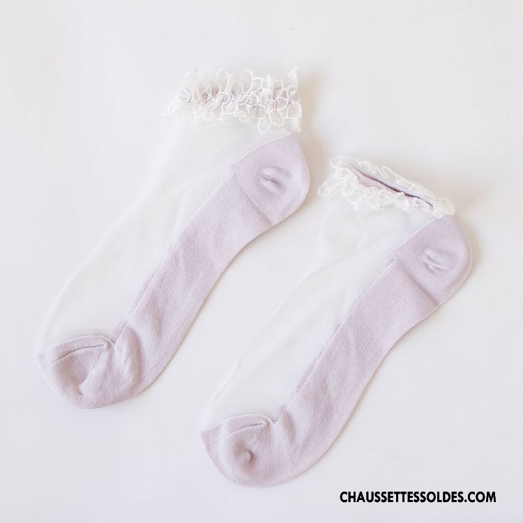 Bas Bas De Soie Femme Chaussette Chaussette De Noël Transparent Gros L'automne Printemps Blanc
