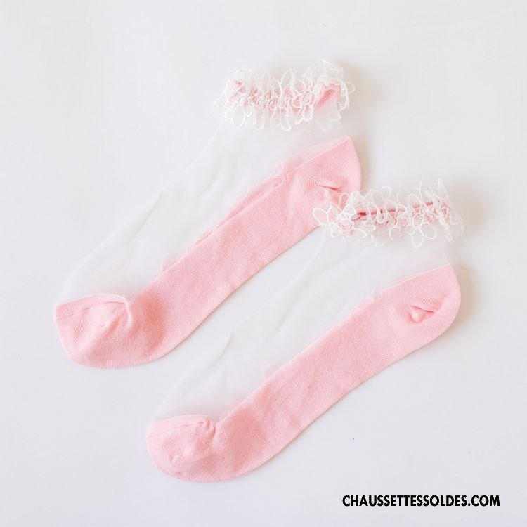 Bas Bas De Soie Femme Chaussette Chaussette De Noël Transparent Gros L'automne Printemps Blanc