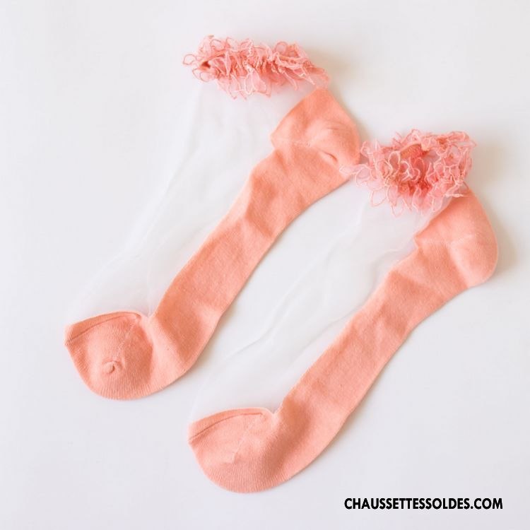 Bas Bas De Soie Femme Chaussette Chaussette De Noël Transparent Gros L'automne Printemps Blanc