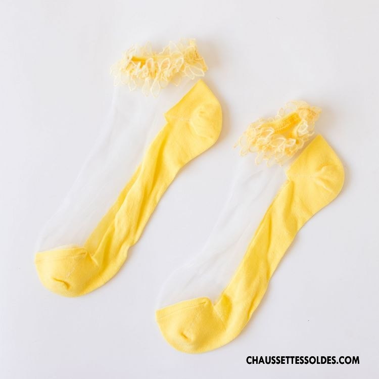 Bas Bas De Soie Femme Chaussette Chaussette De Noël Transparent Gros L'automne Printemps Blanc