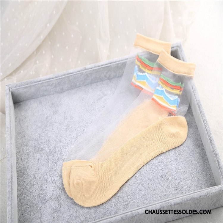 Bas Bas De Soie Femme Chaussette Courte Chaussette De Noël Cristal Printemps Géométrie Été Bleu