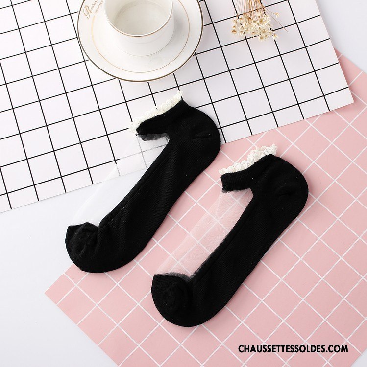 Bas Bas De Soie Femme Chaussette De Noël Antidérapant Amour Chaussette Courte Dame Été Rose
