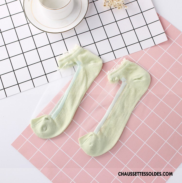Bas Bas De Soie Femme Chaussette De Noël Antidérapant Amour Chaussette Courte Dame Été Rose