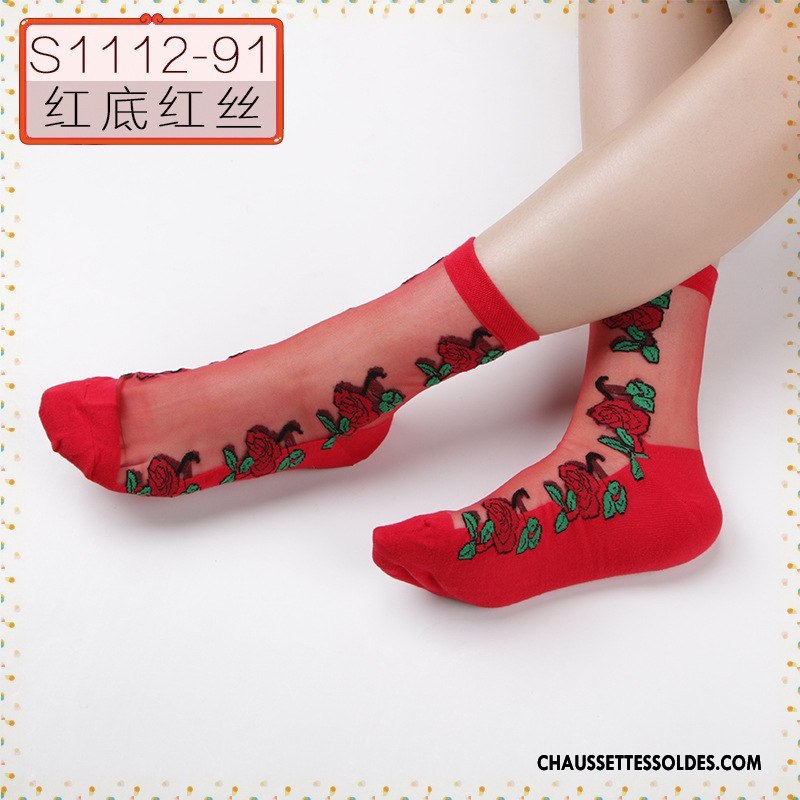 Bas Bas De Soie Femme Chaussette De Noël Cristal Antidérapant Milieu Ajouter Du Coton Anti-off Noir