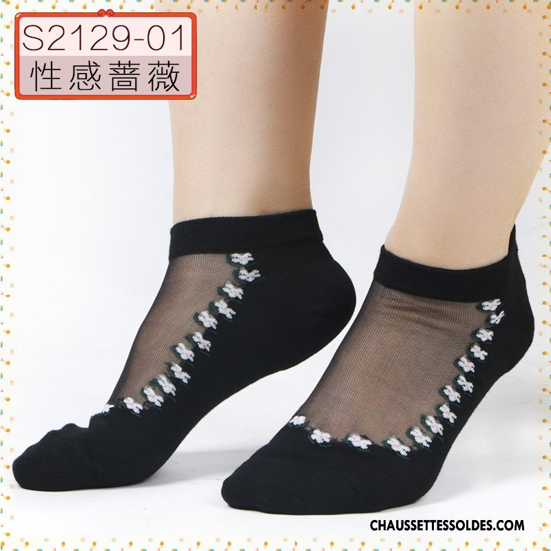 Bas Bas De Soie Femme Chaussette De Noël Cristal Antidérapant Milieu Ajouter Du Coton Anti-off Noir