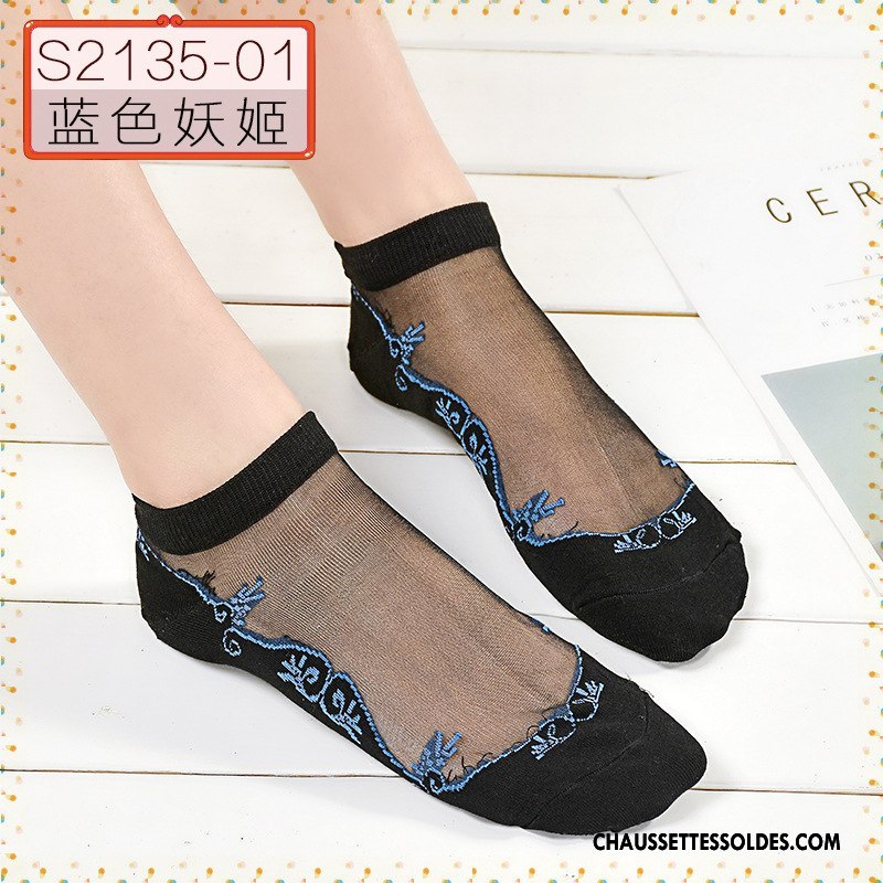 Bas Bas De Soie Femme Chaussette De Noël Cristal Antidérapant Milieu Ajouter Du Coton Anti-off Noir
