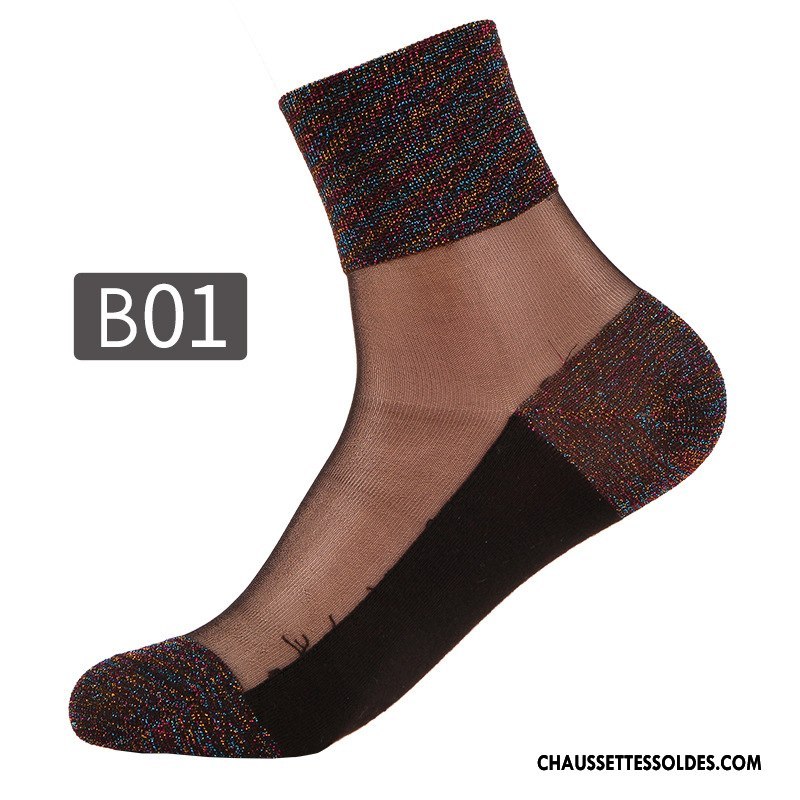 Bas Bas De Soie Femme Chaussette De Noël Mode Légère Rétro Été Le Nouveau Bleu