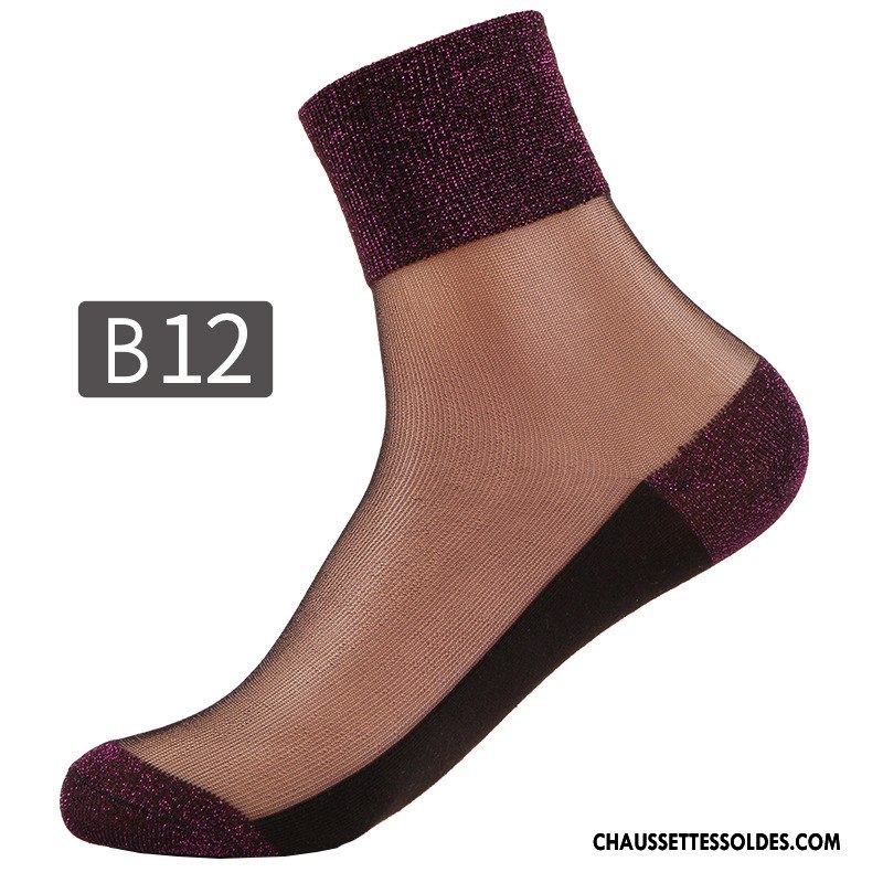 Bas Bas De Soie Femme Chaussette De Noël Mode Légère Rétro Été Le Nouveau Bleu