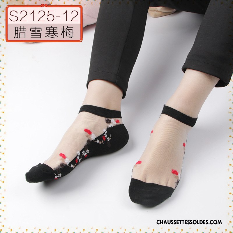 Bas Bas De Soie Femme Chaussette De Noël Printemps Cristal Été Basse Nouvelles Arrivées Noir Clair