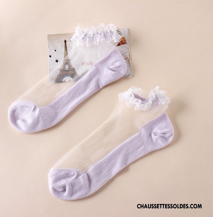 Bas Bas De Soie Femme Chaussette De Noël Printemps L'automne Cristal Gros Été Blanc
