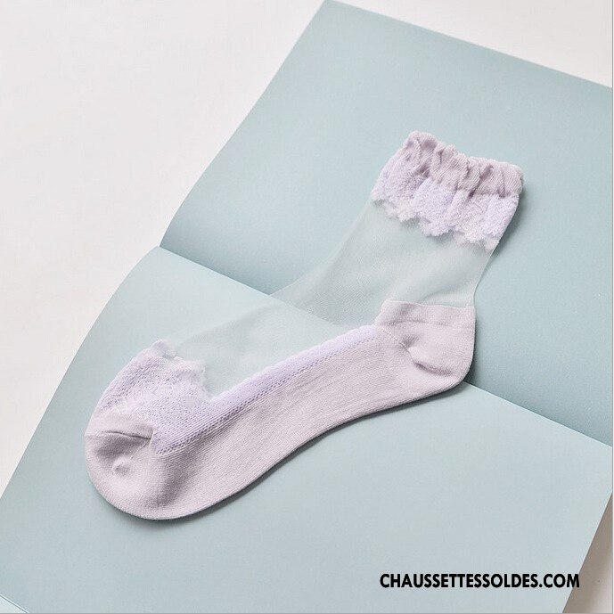 Bas Bas De Soie Femme Chaussette De Noël Style Chaud Princesse Doux Matelassé Été Bleu