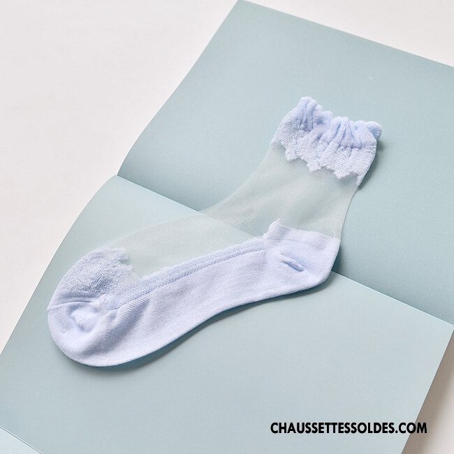 Bas Bas De Soie Femme Chaussette De Noël Style Chaud Princesse Doux Matelassé Été Bleu