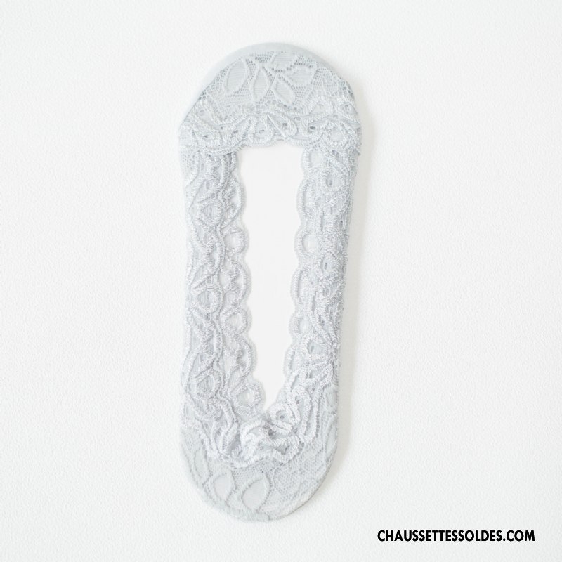 Bas Bas De Soie Femme Chaussette Dentelle Silicone Dame Chaussette De Noël Invisible Gris Clair