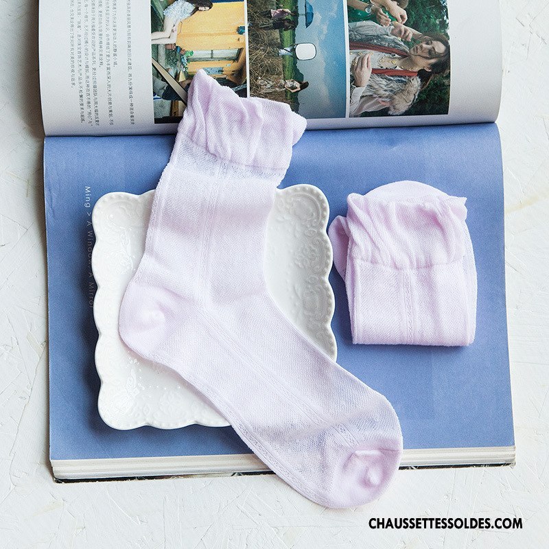 Bas Bas De Soie Femme Chaussette Dentelle Soie De Glace 100% Coton Bouche Libre Absorber La Sueur Pure Gris