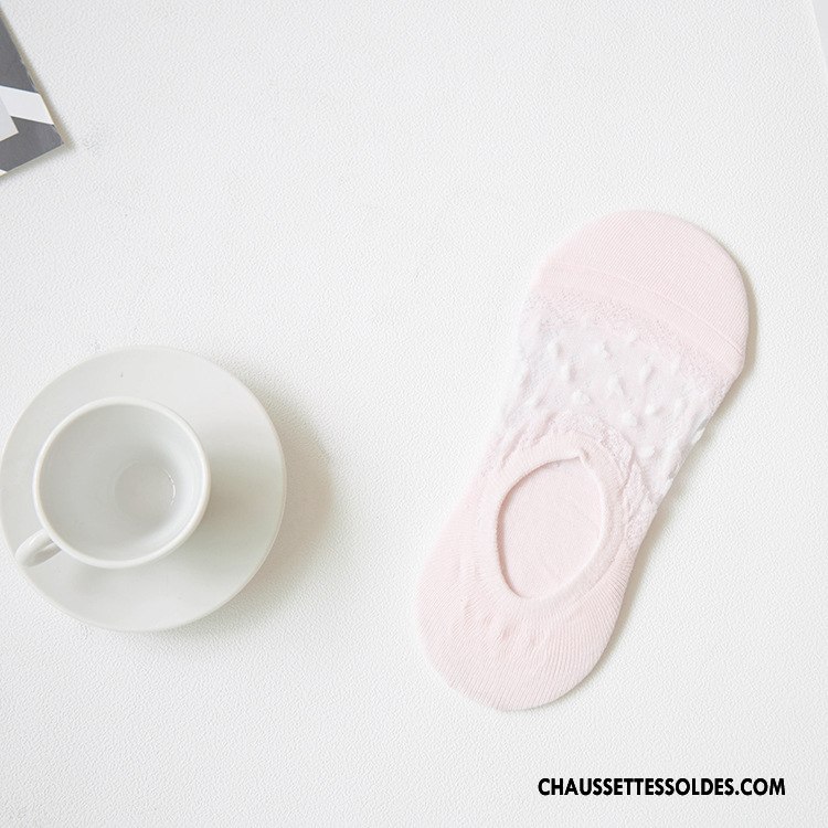 Bas Bas De Soie Femme Chaussette Invisible Chaussettes En Coton 100% Coton Respirant Été Rose