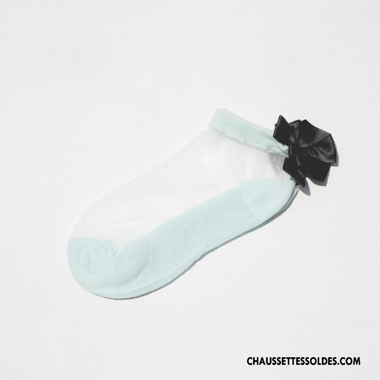 Bas Bas De Soie Femme Chaussette Légère Courte Le Nouveau Chaussette De Noël Respirant Bleu