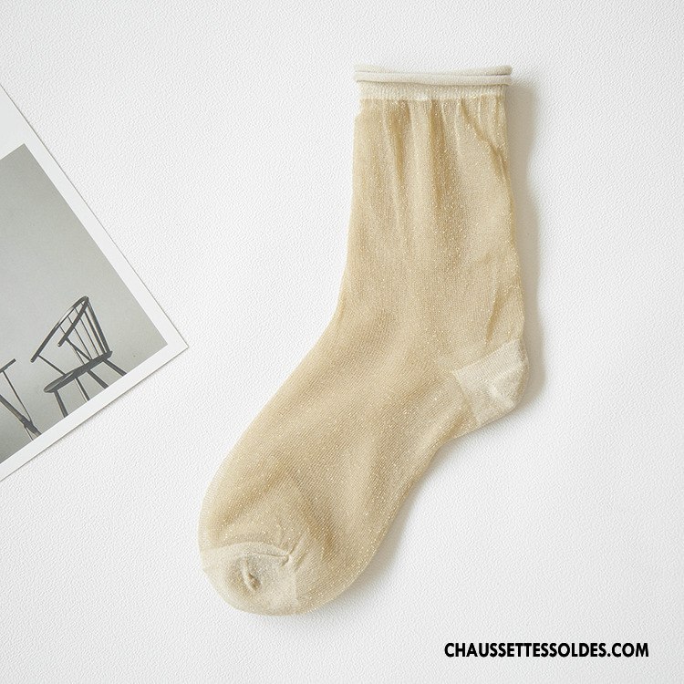 Bas Bas De Soie Femme Chaussette Nouvelles Arrivées Antidérapant Été Chaussette Courte Chaussette De Noël Noir Or Argent