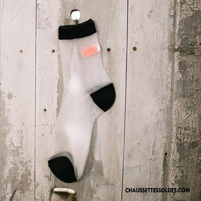 Bas Bas De Soie Femme Chaussette Style Chaud Légère Chaussette De Noël Invisible Cristal Blanc