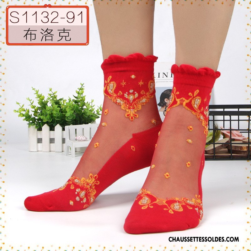 Bas Bas De Soie Femme Cristal Anti-off Chaussette Chaussette De Noël Dame Respirant Noir