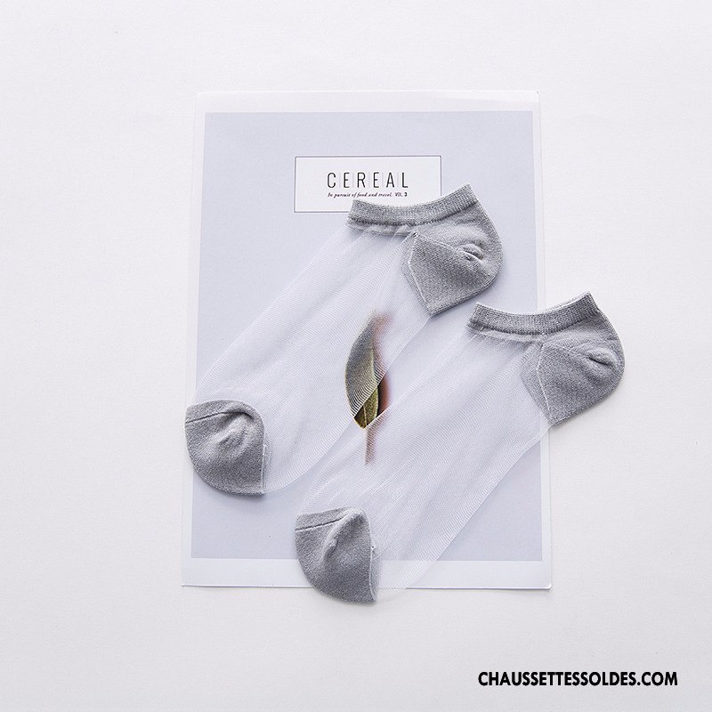 Bas Bas De Soie Femme Cristal Chaussette Chaussette Basse Coupée 100% Coton Mode Le Nouveau Couleur De Contraste Violet