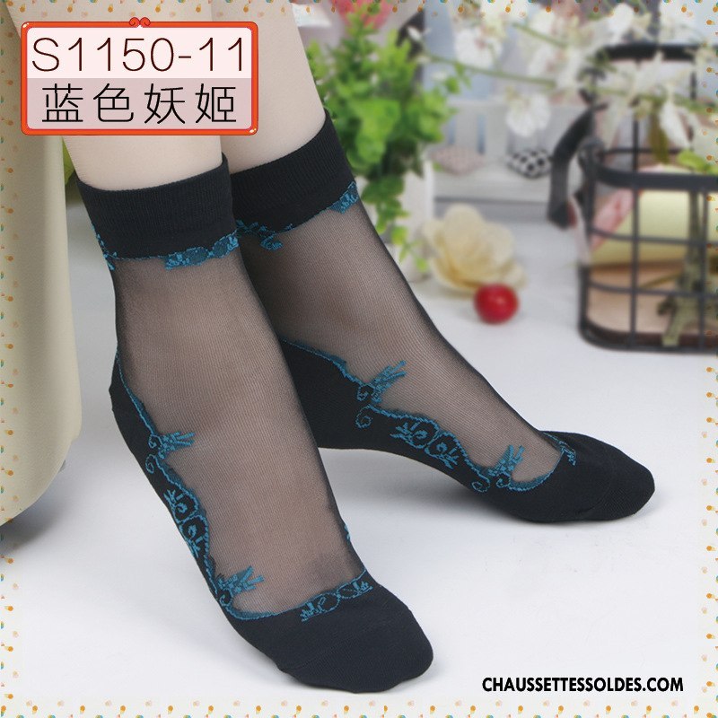 Bas Bas De Soie Femme Cristal Chaussette De Noël Hiver Vent D'université Transparent Coton Bio
