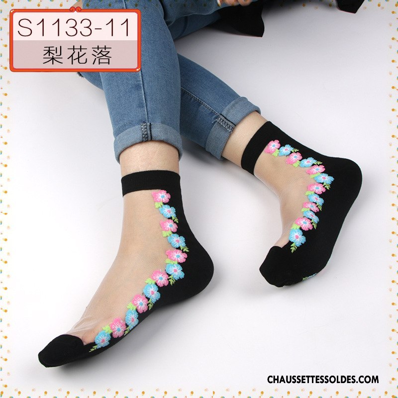 Bas Bas De Soie Femme Cristal Chaussette Middle Waisted Matelassé Vente Chaude Le Nouveau Noir