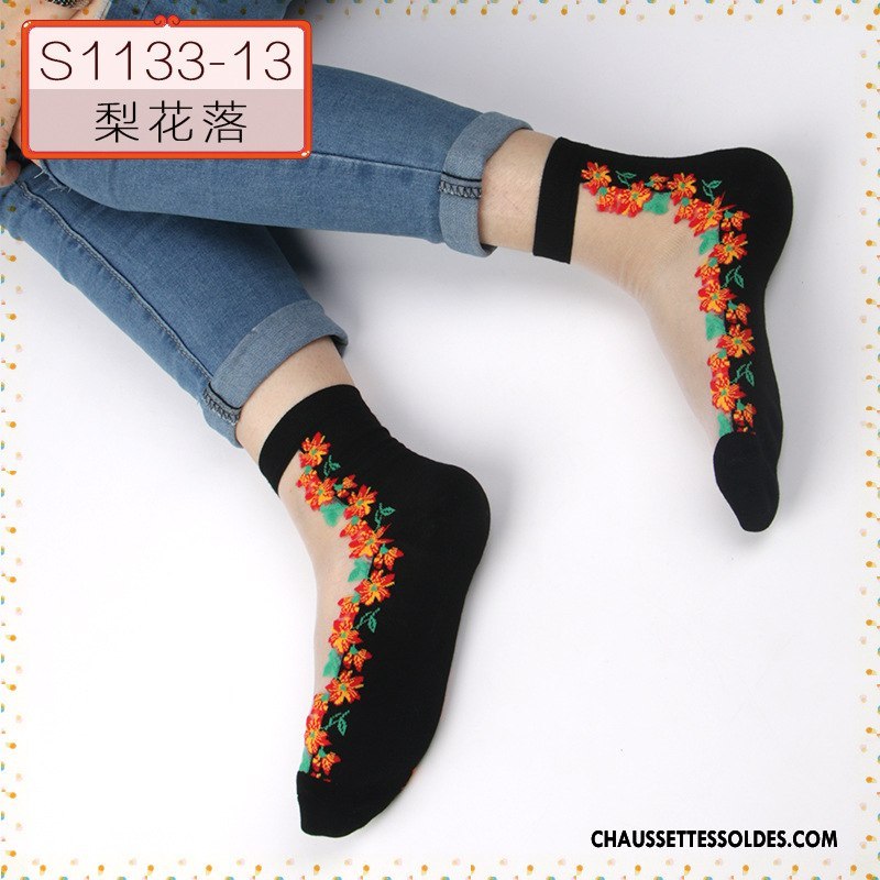 Bas Bas De Soie Femme Cristal Chaussette Middle Waisted Matelassé Vente Chaude Le Nouveau Noir