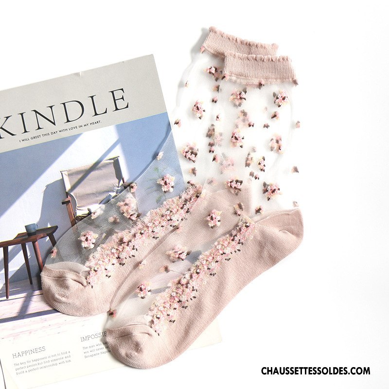 Bas Bas De Soie Femme Cristal Le Nouveau Adulte Printemps Été Dame Rose