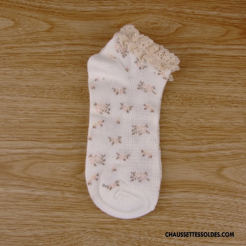 Bas Bas De Soie Femme Dame Le Nouveau Creux Guipure Basse 100% Coton Floral Violet