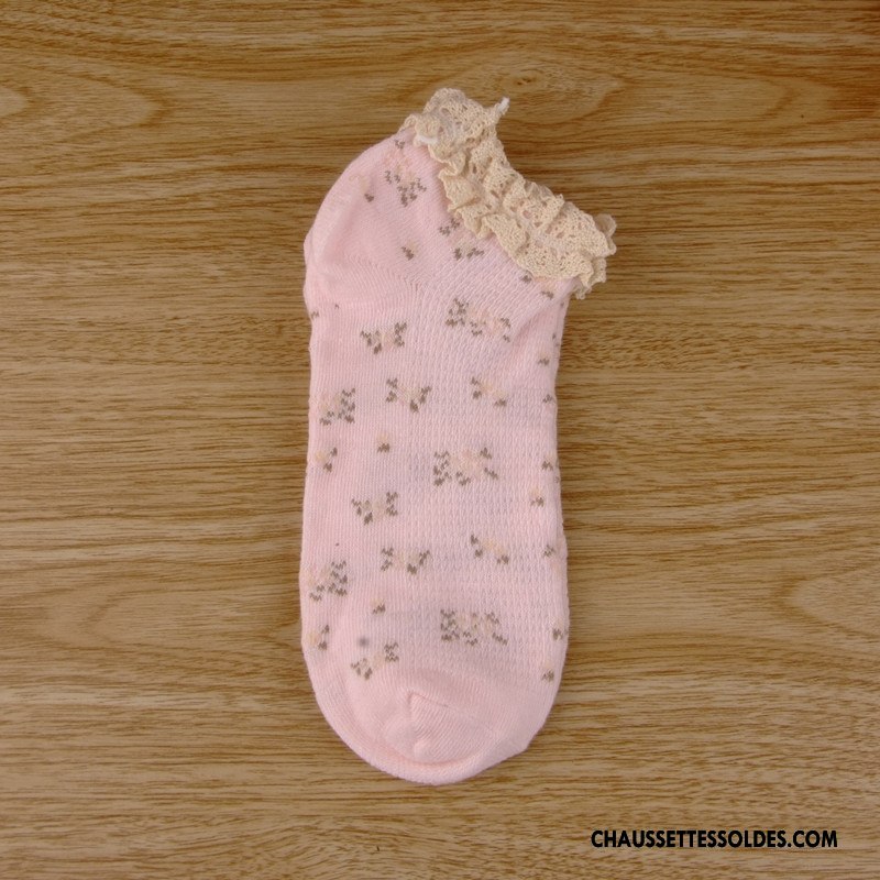 Bas Bas De Soie Femme Dame Le Nouveau Creux Guipure Basse 100% Coton Floral Violet