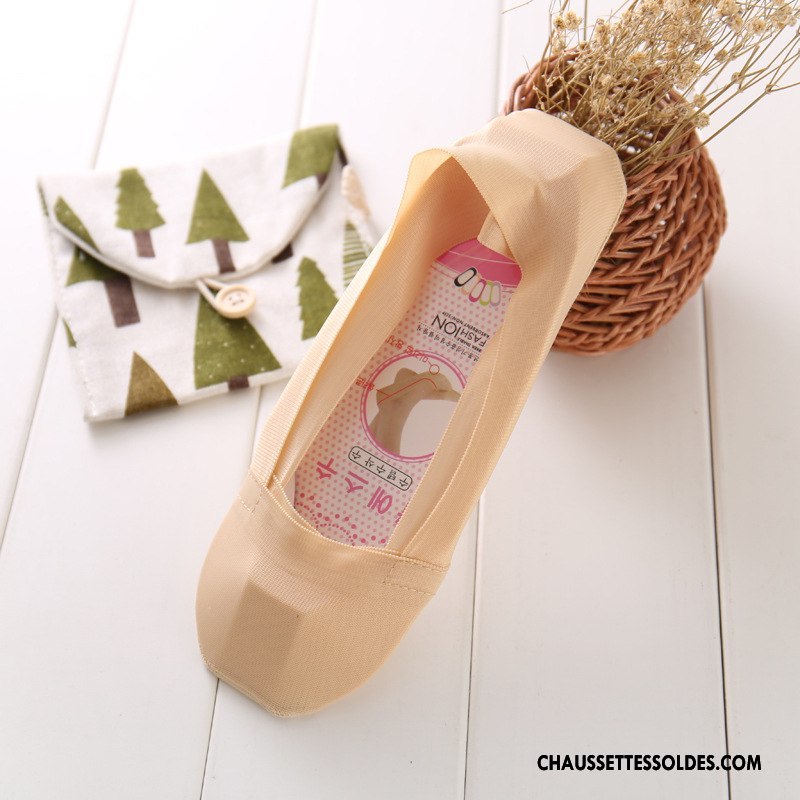 Bas Bas De Soie Femme Dame Silicone Chaussette Basse Coupée Soie De Glace Mode Été Rose Clair