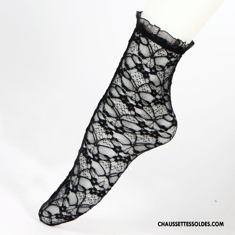 Bas Bas De Soie Femme Dentelle Chaussette Courte Yarn Petit Tempérament Blanc