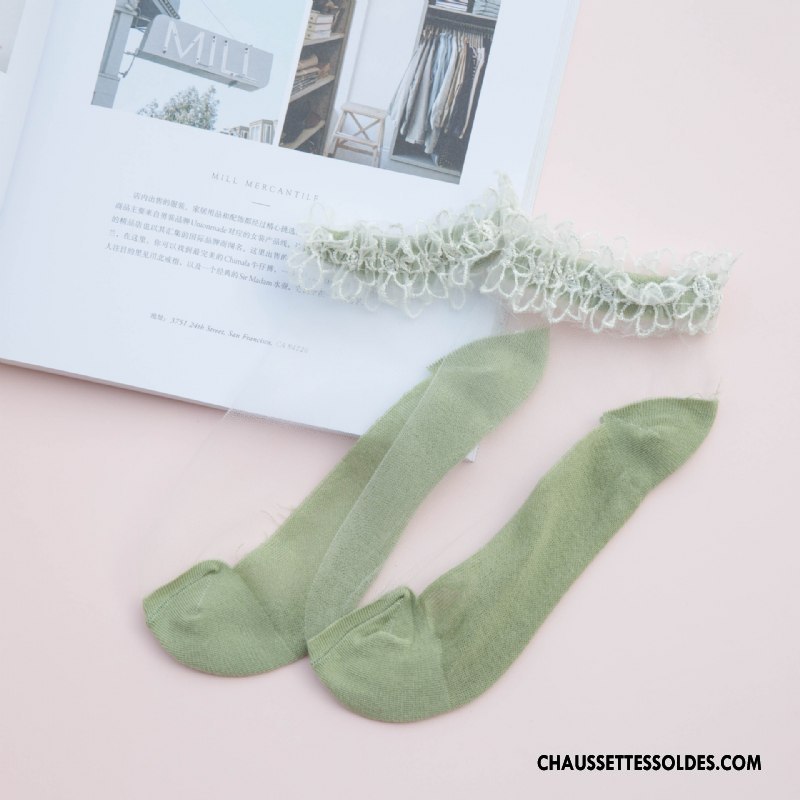 Bas Bas De Soie Femme Dentelle Légère Été Chaussette Basse Coupée Nouvelles Arrivées Antidérapant Couleurs De Bonbons Bordeaux