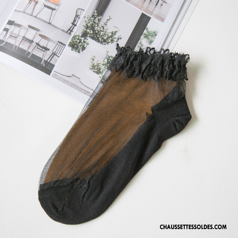 Bas Bas De Soie Femme Dentelle Légère Été Chaussette Basse Coupée Nouvelles Arrivées Antidérapant Couleurs De Bonbons Bordeaux