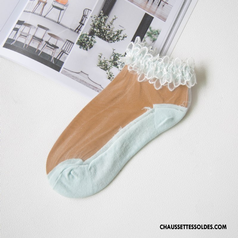 Bas Bas De Soie Femme Dentelle Légère Été Chaussette Basse Coupée Nouvelles Arrivées Antidérapant Couleurs De Bonbons Bordeaux