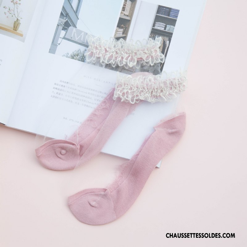 Bas Bas De Soie Femme Dentelle Légère Été Chaussette Basse Coupée Nouvelles Arrivées Antidérapant Couleurs De Bonbons Bordeaux