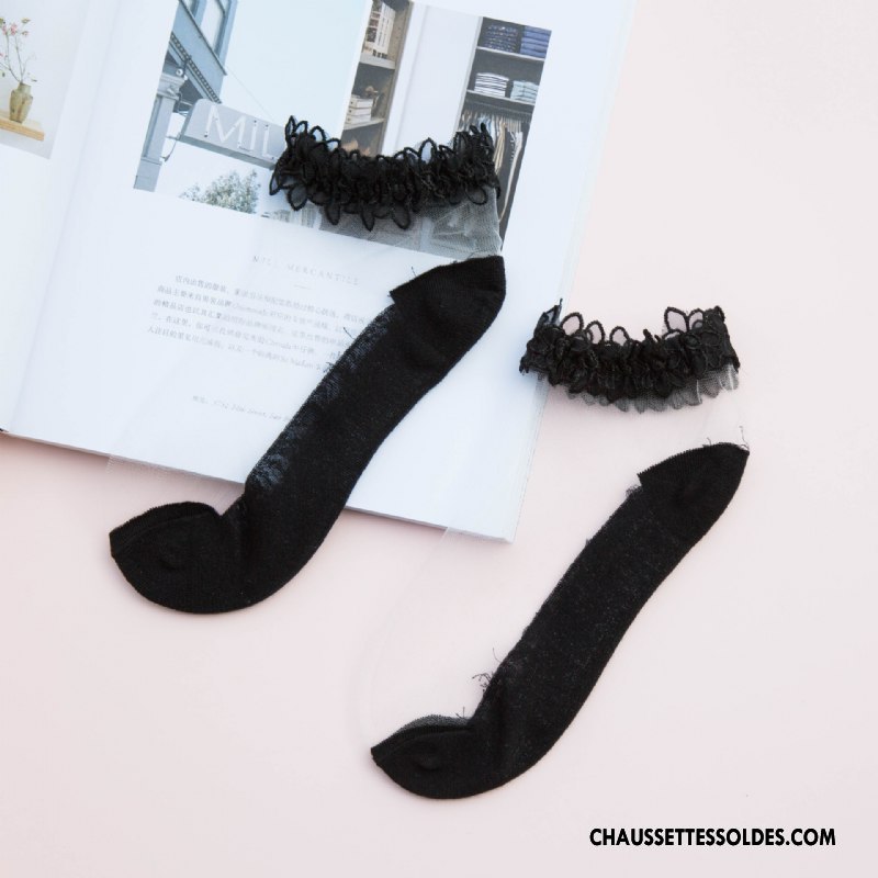 Bas Bas De Soie Femme Dentelle Légère Été Chaussette Basse Coupée Nouvelles Arrivées Antidérapant Couleurs De Bonbons Bordeaux