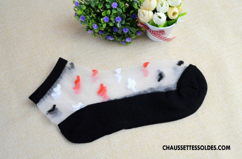 Bas Bas De Soie Femme Fleurs Chaussette Transparent Chaussette De Noël Cristal Matelassé Rose