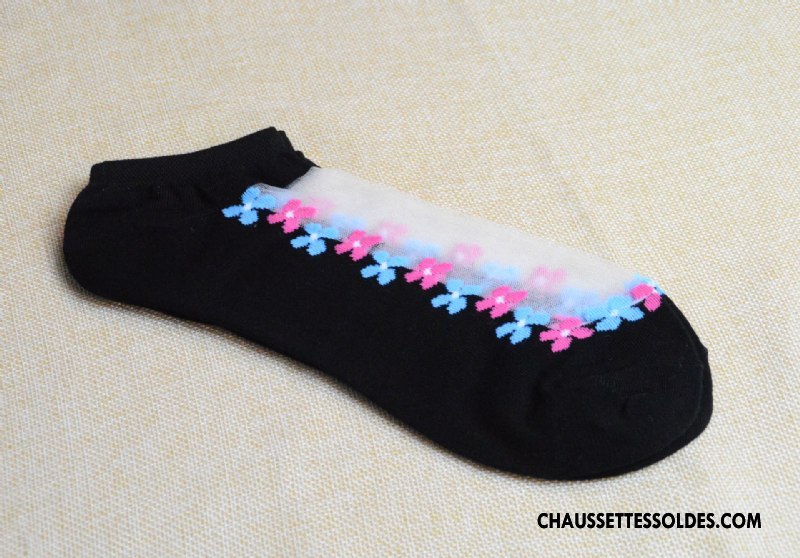Bas Bas De Soie Femme Fleurs Chaussette Transparent Chaussette De Noël Cristal Matelassé Rose
