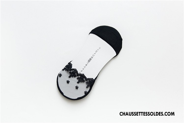 Bas Bas De Soie Femme Fleurs Coton Légère Respirant Matelassé Chaussette Blanc