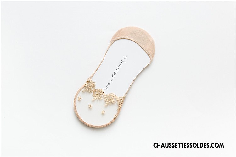 Bas Bas De Soie Femme Fleurs Coton Légère Respirant Matelassé Chaussette Blanc